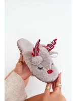 Świąteczne Kapcie Z Motywem Renifera Ciemnobeżowe Sylaia