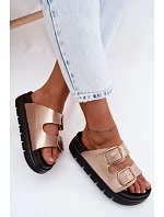 Dámské platformové nazouváky s přezkami Lee Cooper LCW-26-35-4462L Zlaté