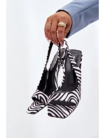 Dámske sandále na podpätku z eko semišu zebra Calvoria