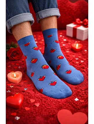 PERFECT MAN-CASUAL Valentínske vzorované ponožky