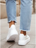 Biele dámske tenisky na hrubej podrážke zo základnej ekokože ZY1370