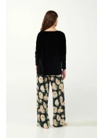 Vamp - Pyžamo s potlačou magnólie 21104 - Vamp