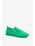 Damskie Tenisówki Trampki Slip-On Zielone Lovinia
