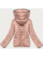 Ružová dámska bunda s kapucňou (DL011)