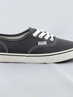 Tmavosivé šnurovacie dámske tenisky (A8865)