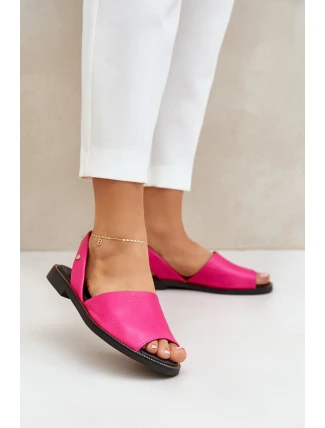 Skórzane Wsuwane Sandały Zazoo 40327 Fuksja