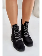 Zateplené topánky s ozdobným šnurovaním Vinceza Black