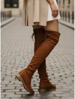 Dámske semišové čižmy nad kolená camel FashionStreet ZY1336