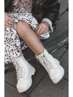 Dziecięce Botki Skórzane Z Suwakiem Beżowe Omua