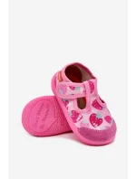 Milami Detské elastické papuče na suchý zips s jahodami Pink Ambette Milami Detské elastické papuče na suchý zips s jahodami Pink Ambette