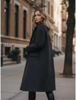 Dámsky zimný kabát dlhý oversize čierny FashionStreet NY0765z