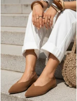 Dámske semišové špicaté baleríny hnedé FashionStreet ZY1349 Dámske semišové špicaté baleríny hnedé FashionStreet ZY1349