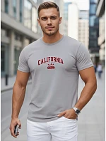 Pánske bavlnené tričko s potlačou „California“, sivé, FashionStreet NX5140R Pánske bavlnené tričko s potlačou „California“, sivé, FashionStreet NX5140R