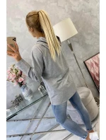 Tunika na zips s kapucňou Oversize sivá