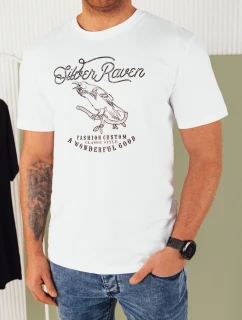 Pánske biele tričko s potlačou FashionStreet RX5362