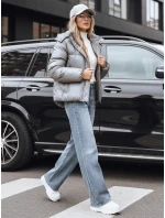 Dámska prechodná kožená bunda tmavosivá FashionStreet TY5191