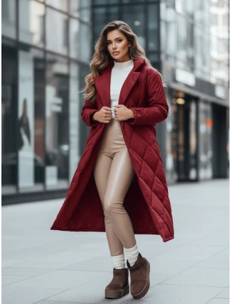 Kurtka zimowa damska WARMISSA pikowana bordowa FashionStreet TY4918z Kurtka zimowa damska WARMISSA pikowana bordowa FashionStreet TY4918z