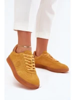 Zamszowe Sneakersy Damskie Big Star RR274846 HI-POLY SYSTEM Żółte