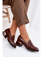 Dámské polobotky na klínu Vinceza 58625 Hnědé