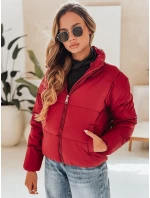 Dámska krátka zimná bunda GLAMVO s kapucňou bordová FashionStreet TY4949