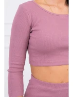 Súprava blúzky a sukne tmavo ružová