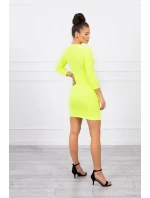 Šaty s ozdobnými gombíkmi žlté neónové