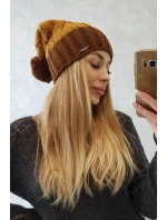 Fleecová čiapka Paris K212 horčicová+hnedá