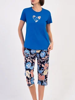 Dámske capri pyžamo Kvety
