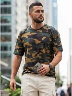Pánske khaki maskáčové tričko FashionStreet RX5594