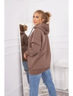 Zateplená mikina s polovičným zipsom mocca Zateplená mikina s polovičným zipsom mocca