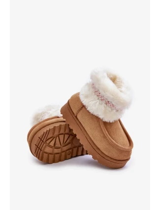 Detské členkové topánky s kožušinou a ťavím vzorom Melefia Detské členkové topánky s kožušinou a ťavím vzorom Melefia