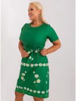 Dámske plus size šaty LK SK 505731.84 Zelené s potlačou - FPrice