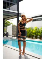 Dámske sexy šaty V-10879 Black - Axami