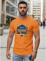 Pánske bavlnené tričko s potlačou EXPAND orange FashionStreet NX5004R Pánske bavlnené tričko s potlačou EXPAND orange FashionStreet NX5004R