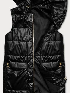 Dámska vesta s ozdobným zipsom S'West čierna (B8151-1)