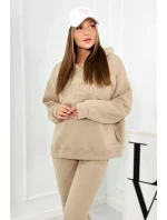 Izolovaná bavlnená súprava, mikina + nohavicami Brooklyn svetlo béžová