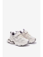 Sneakersy Dziecięce Na Grubej Podeszwie Białe Lianees