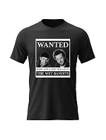 Dámske bavlnené tričko s potlačou - WANTED - čierne