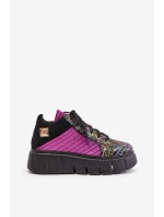 Skórzane Sneakersy Na Platformie Maciejka 06767-15 Fuksja