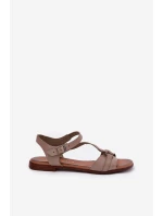 Zazoo 40182 Dámske kožené sandále Dark Beige