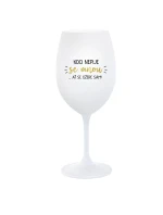KDO NEPIJE SE MNOU...AŤ SE OŽERE SÁM! - bílá  sklenice na víno 350 ml