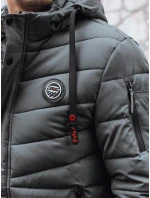Pánska prešívaná zimná bunda s kapucňou FashionStreet graphite TX5057
