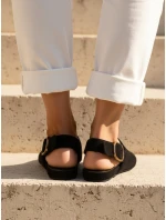 Dámske semišové baleríny s otvoreným podpätkom slingback black FashionStreet ZY1353 Dámske semišové baleríny s otvoreným podpätkom slingback black FashionStreet ZY1353