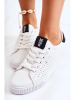 Damskie Skórzane Tenisówki BIG STAR HH274071 Biało-Czarne