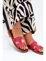 Płaskie Klapki Z Wycięciami I Ozdobą Fuksja Bohalis