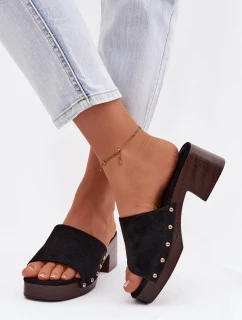 Dámské sandály na klíně s zlatými přezkami Černé Davessa