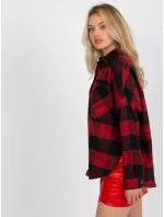 Košeľa DN KS 3990.95P čierna a červená