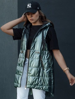Dámska prešívaná vesta PIXIECODE tmavozelená FashionStreet TY4445