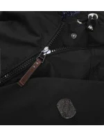 Dámska nepremokavá bunda parka čierno-sivá (m-923)