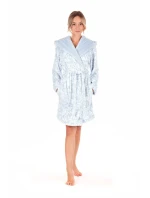 Dámsky župan s kapucňou Flora Short 4856 Patterned Ice Blue - Vestis